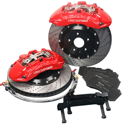 Red V6 Power Stop Power Car Brake Calipers 6 Nồi 355mm 380mm 405mm