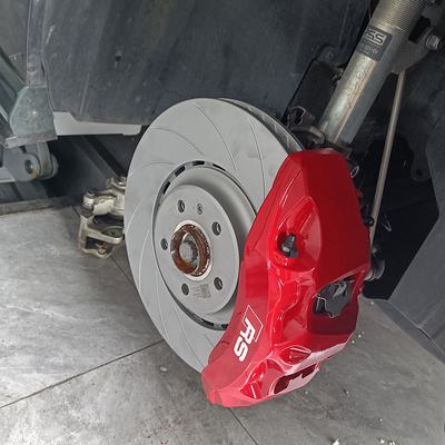 Bộ kẹp phanh ô tô nâng cấp Audi A5 6 nồi lớn màu đỏ Monoblock Calper