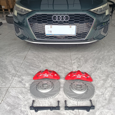 Bộ kẹp phanh ô tô nâng cấp Audi A5 6 nồi lớn màu đỏ Monoblock Calper