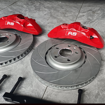 Bộ kẹp phanh ô tô nâng cấp Audi A5 6 nồi lớn màu đỏ Monoblock Calper