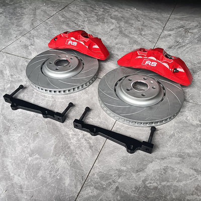 Bộ kẹp phanh ô tô nâng cấp Audi A5 6 nồi lớn màu đỏ Monoblock Calper