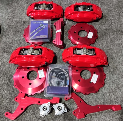 Đỏ nhôm hợp kim xe phanh Caliper 4 chậu sức mạnh mạnh dừng